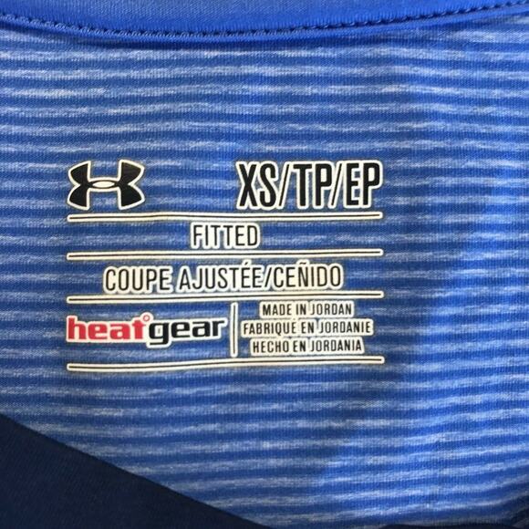 Under Armour Heat Gear T-Shirt Athletic Fitted Striped Colorblock Womens XS - Picture 7 of 7